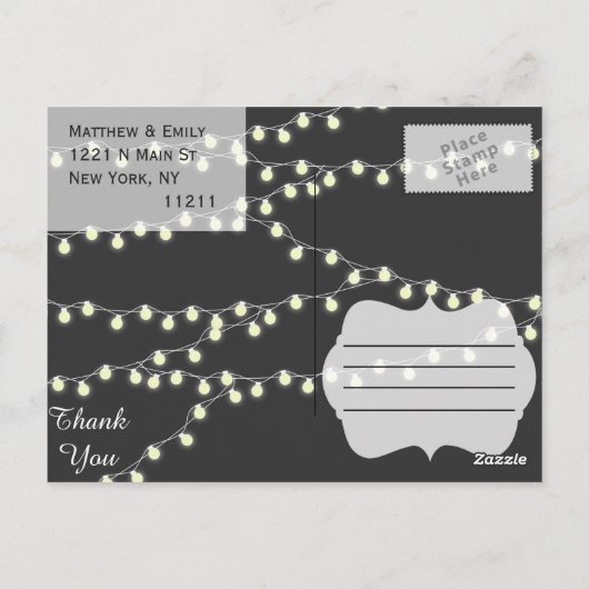 Elegante lichtbundels briefkaart (Achterkant)