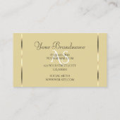 Elegante Lichte Beige en Witte Diamanten Initialen Visitekaartje (Achterkant)