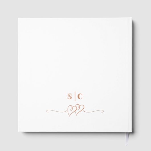 Elegante lichte blush roze roos grote bruiloft gastenboek (Achterkant)