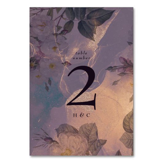 Elegante lichte boho bloemige paarse roze gouden b kaart (Achterkant)