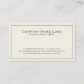 Elegante lichte crème met grijze rand visitekaartje (Achterkant)