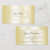Elegante Lichte Gouden en Ovale Vorm Visitekaartje (Voorkant / Achterkant)