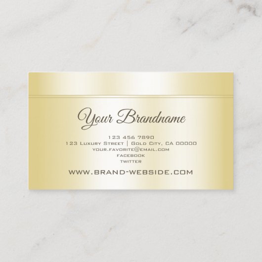 Elegante Lichte Gouden en Ovale Vorm Visitekaartje (Achterkant)