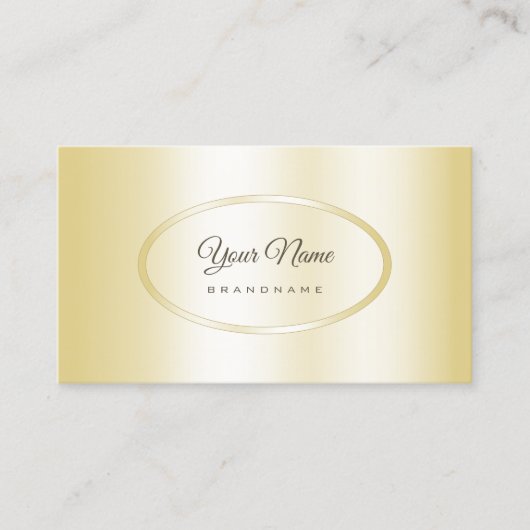 Elegante Lichte Gouden en Ovale Vorm Visitekaartje (Voorkant)
