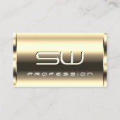 Elegante Lichte Gouden Glanzende Optica 3D Monogra Visitekaartje (Voorkant)