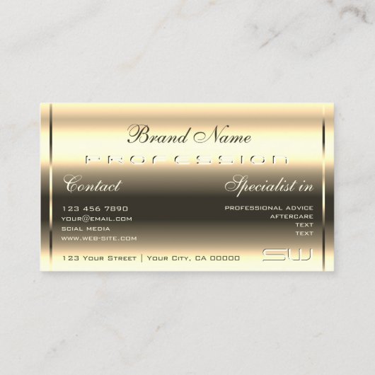 Elegante Lichte Gouden Glinsterende Optica 3D Init Visitekaartje (Achterkant)