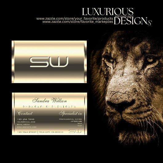 Elegante Lichte Gouden Glinsterende Optica 3D Mono Visitekaartje