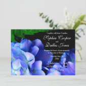 Elegante lichte paarse blauwe bloemenhortensia bru kaart (Staand voorkant)