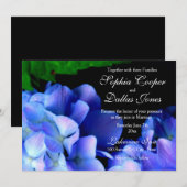 Elegante lichte paarse blauwe bloemenhortensia bru kaart (Voorkant / Achterkant)