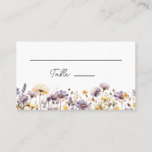 Elegante lichte Paarse bloemen bruiloft flat Plaatskaartje (Achterkant)