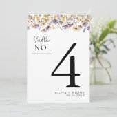 Elegante lichte Paarse Bloemen Trouwtafel Nummer Kaart (Staand voorkant)