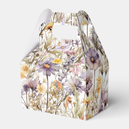 Elegante lichte Paarse bloemenbruiloft Bedankdoosjes (Achterkant)