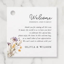 Elegante lichte Paarse bloemenbruiloft Bedankjes Labels