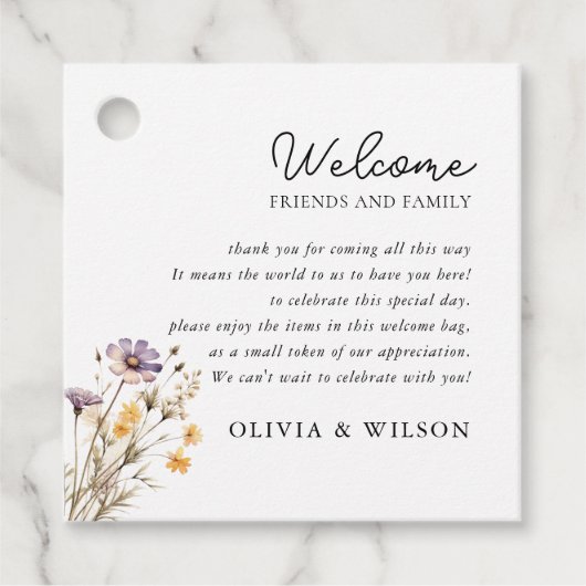 Elegante lichte Paarse bloemenbruiloft Bedankjes Labels (Voorkant)