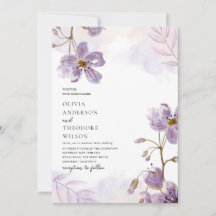 Elegante lichte Paarse bloemenbruiloft