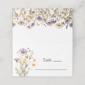 Elegante lichte Paarse bloemenbruiloft Plaatskaartje (Buitenkant ongevouwen)