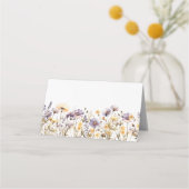 Elegante lichte Paarse bloemenbruiloft Plaatskaartje (Achterkant)