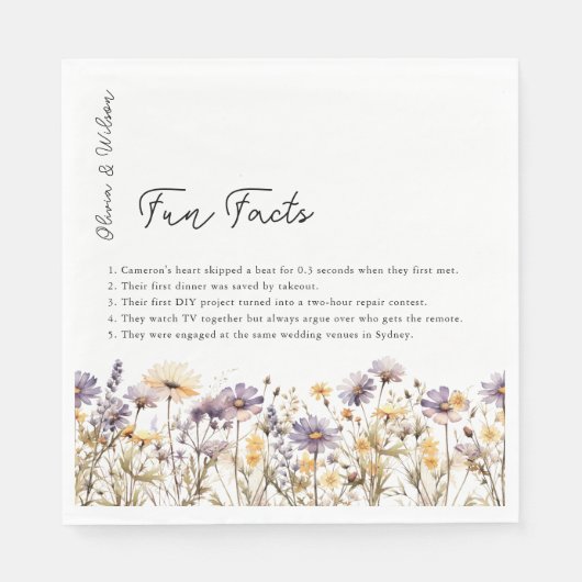 Elegante lichte Paarse bloemenbruiloft Servet (Voorkant)