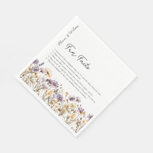 Elegante lichte Paarse bloemenbruiloft Servet (Hoek)