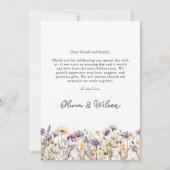 Elegante lichte Paarse bloemenfoto bruiloft Bedankkaart (Achterkant)