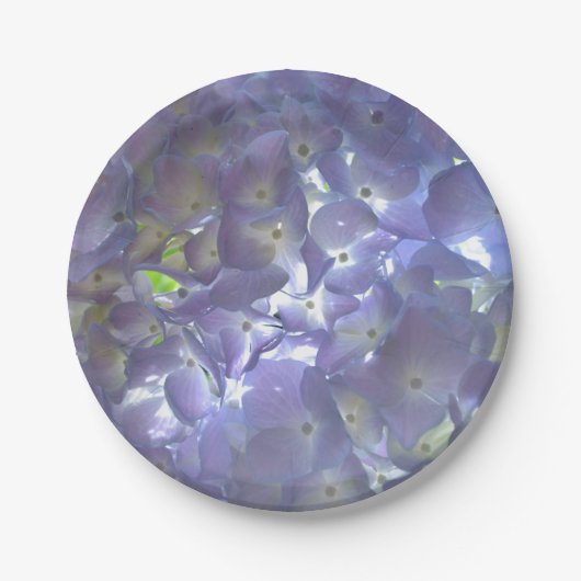 Elegante lichte paarse bloemenlavendelhortensia's papieren bordje (Voorkant)