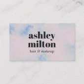 Elegante Lichte Pastel Abstracte Haarsalon Visitekaartje (Voorkant)
