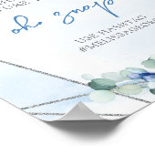 Elegante lichte pastelblauwe bloemen en salie oh s poster (Hoek)