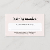 Elegante lichte pastelkleurige schoonheidssalon afsprakenkaartje (Voorkant)