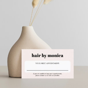Elegante lichte pastelkleurige schoonheidssalon afsprakenkaartje