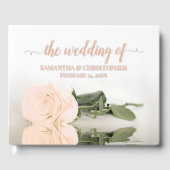 Elegante lichte perzik Roos Medium bruiloft Folie Gastenboek (Voorkant)