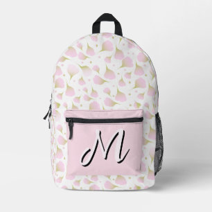 Elegante lichte poederroze monogrampatroon bedrukte rugzak