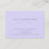 Elegante Lichte Purpl Achtergrond Paarse  Kant Visitekaartje (Achterkant)