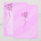 Elegante,lichte roze kleur trouw kaart (Voorkant / Achterkant)