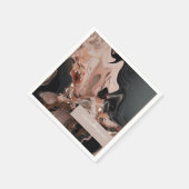 Elegante lichte taupe Marmeren textuur uitnodiging Servet (Hoek)