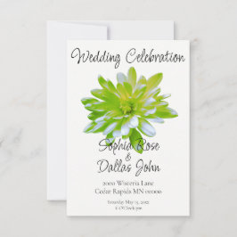 Elegante lichte zachte groene bloemen bloem kaart