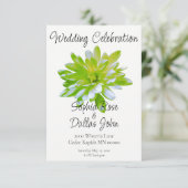 Elegante lichte zachte groene bloemen bloem kaart (Staand voorkant)