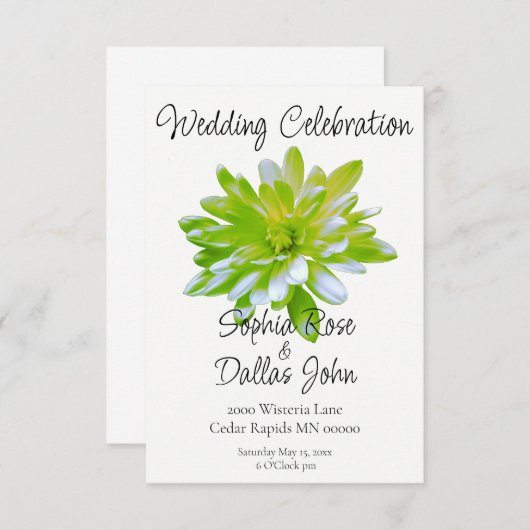 Elegante lichte zachte groene bloemen bloem kaart (Voorkant / Achterkant)