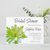 Elegante lichte zachte groene bloemen bloem kaart (Staand voorkant)