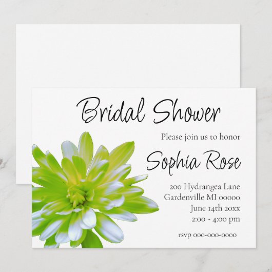 Elegante lichte zachte groene bloemen bloem kaart (Voorkant / Achterkant)