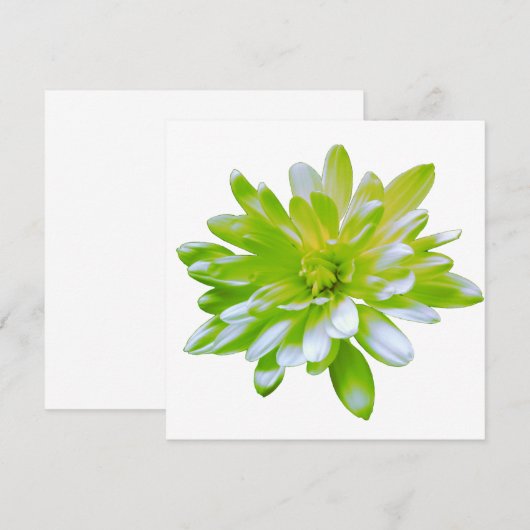 Elegante lichte zachte groene bloemen bloem kaart (Voorkant / Achterkant)