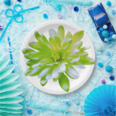 Elegante lichte zachte groene bloemen bloem papieren bordje (Feest)