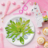 Elegante lichte zachte groene bloemen bloem papieren bordje (Feest)