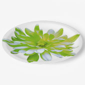 Elegante lichte zachte groene bloemen bloem papieren bordje (Gekanteld)