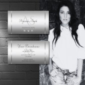 Elegante Lichte Zilveren Edele Brieven met Diamant Visitekaartje