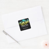 Elegante Lichten Bedrijf Dank u Geel Blauw Vierkante Sticker (Envelop)
