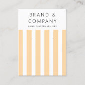 Elegante lichtgele oranje strepen oorbel kaart visitekaartje (Voorkant)