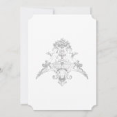 Elegante lichtgrijze Chinoiserie Cherub bruiloft Kaart (Achterkant)