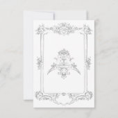 Elegante Lichtgrijze Chinoiserie Cherub Bruiloft Save The Date (Achterkant)