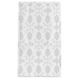 Elegante lichtgrijze en witte, bruiloften klein cadeauzakje