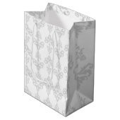 Elegante lichtgrijze en witte cadeautas (Voorkant Gekanteld)